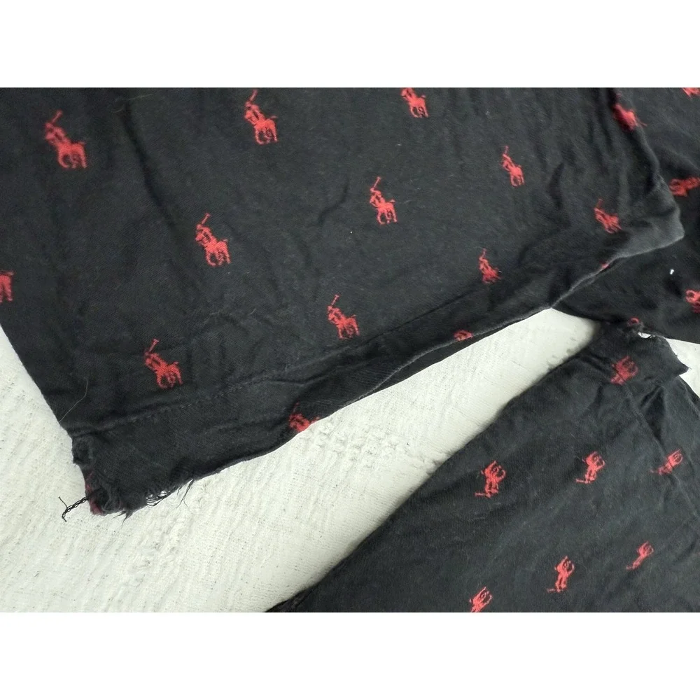 Polo Ralph Lauren Men's 2 Piece Sleepwear Set XL Black Pants w/ Gray Waffle Top